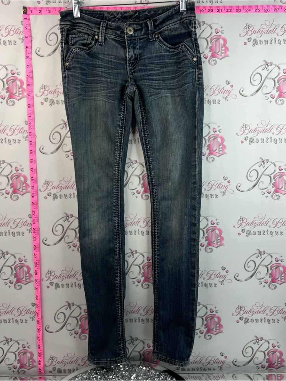 Seven7 jeans low rise y2k rare Women's Skinny Jeans in Faded Black Wash